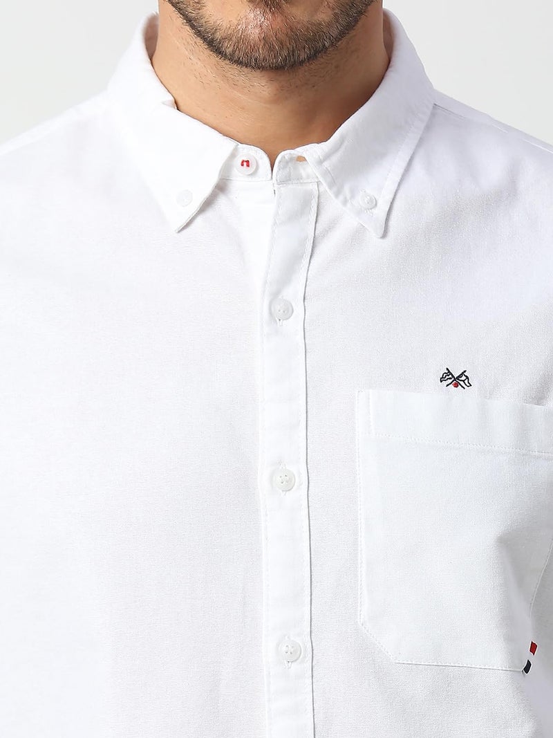 Thomas Scott Mens | Full Sleeve | Solid Plain Color | Regular Fit | 100% Cotton | Button Down Collar | Casual | Shirt (White_2XL) - Image 5