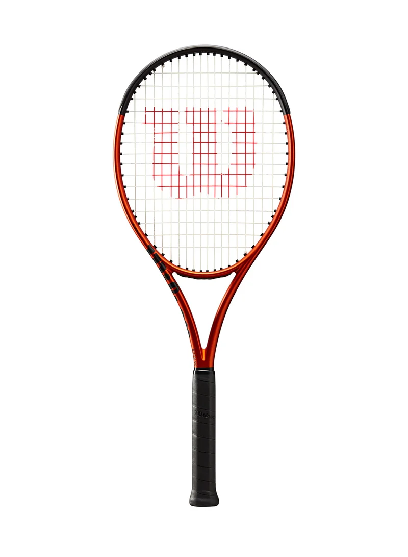 Burn 100Ls V5.0 Tennis Racket, 18x16, Adults, Intermediate/ Advanced - Orange/ Black