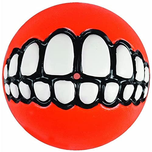 Rogz Fun Dog Treat Ball in various sizes and colors Medium Orange - Image 1