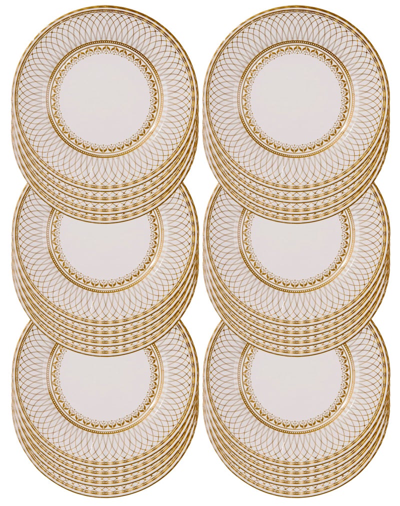 Talking Tables 24 x Large Gold Disposable Paper Plates-Strong and Sturdy Elegant Pretty Design Recyclable Dishes for Christmas, Birthday Party, Weddings, Anniversary 10.6â€™ - Image 1