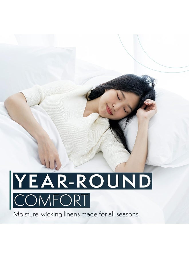 HC COLLECTION Duvet Cover - Navy King Size Duvet Cover - 3 Piece Soft Breathable Microfiber Duvet Cover Set with Zipper Closure & 2 Pillow Shams - Image 3