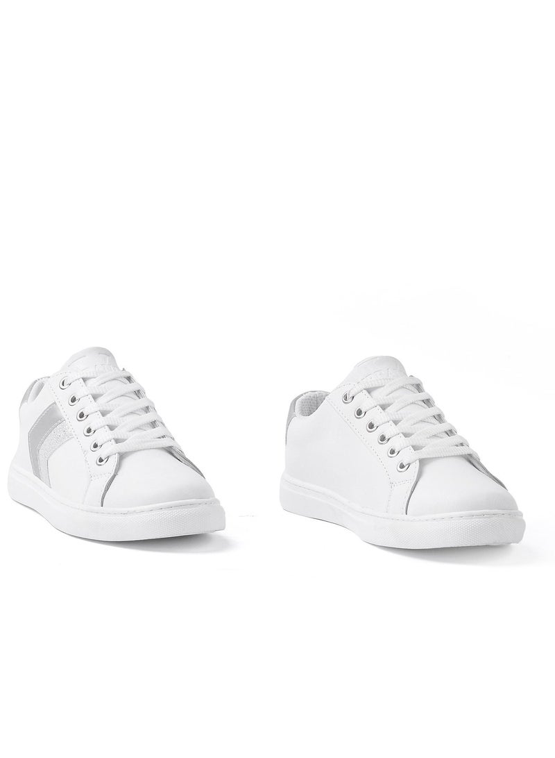 Run  Sneakers Flat-Side Arrows-SN-8-white Silver - Image 4