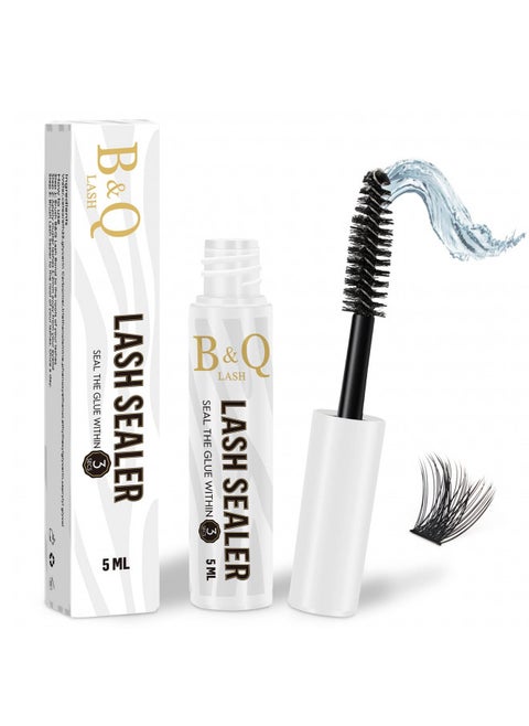 Lash Sealant 5ML Clear Mascara B&Q Lash Sealer for Cluster Lashes Overnighter Lash Extension Sealant Healthy Lash Overnight Sealer Longer Life Coating Lash Seal (Clear,5ml)
