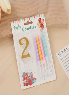 The Birthday Candle Set Includes 4 Candles And a Number 2