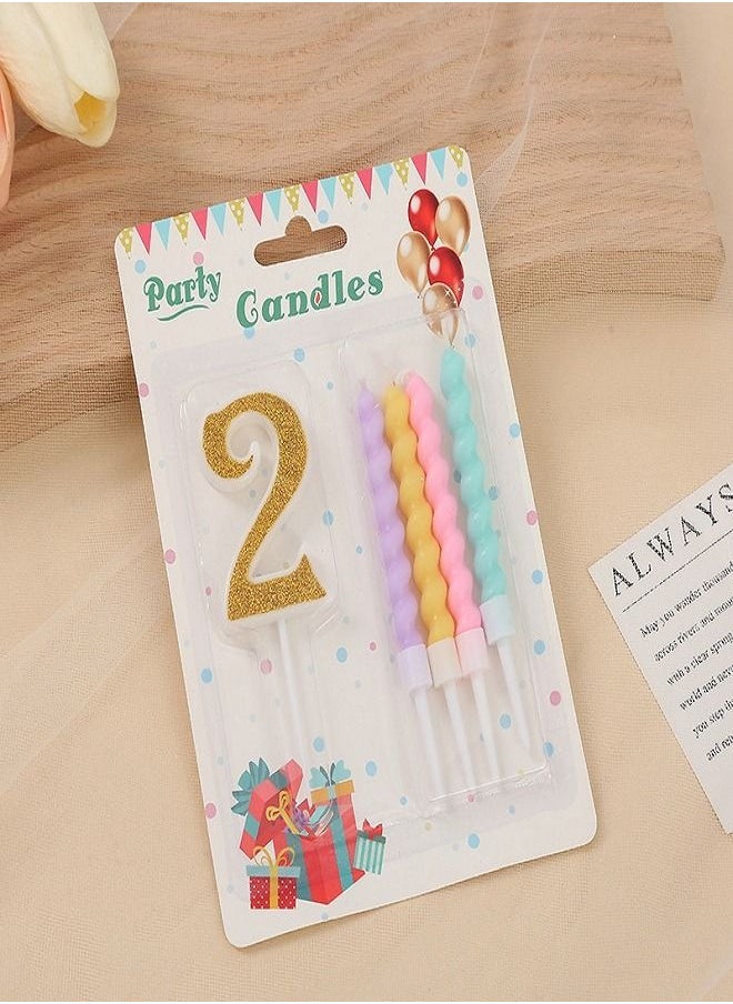 Generic - The Birthday Candle Set Includes 4 Candles And a Number 2 - Image 1