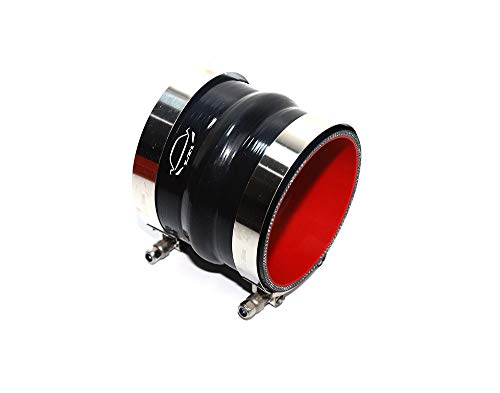 TenkeAuto 4-Ply Reinforced 3.75" ID Straight Hump Coupler Silicone Hose 4" Length With T Bolt Clamp for Turbo/Intercooler/Piping (3.75" Black) - Image 5