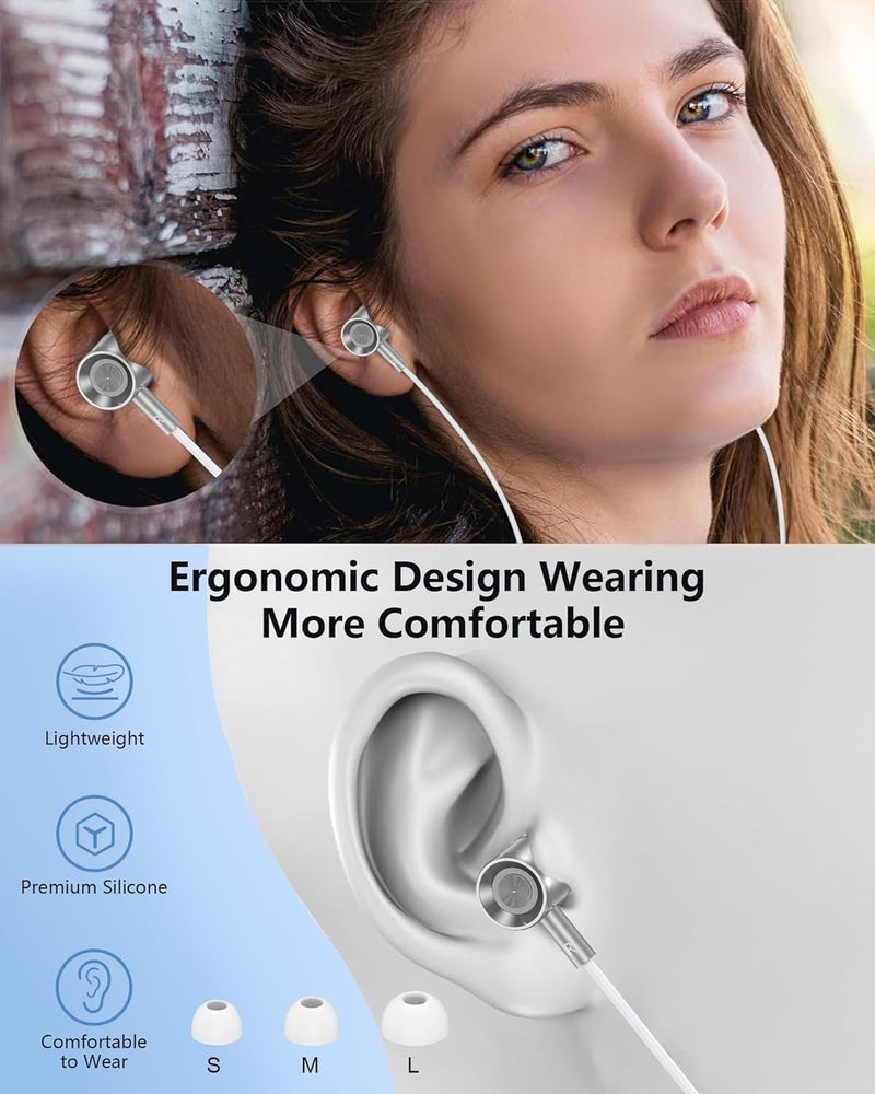 AILKIN iPhone 17 USB C Headphones Wired, Earbuds with Microphone for iPhone 17 Air 16 15 Pro Max, Type C in-Ear Headphones with Mic, USBC Wired Ear Buds for Samsung Galaxy S25 S24 Ultra A17 Pixel Earphones - Image 5