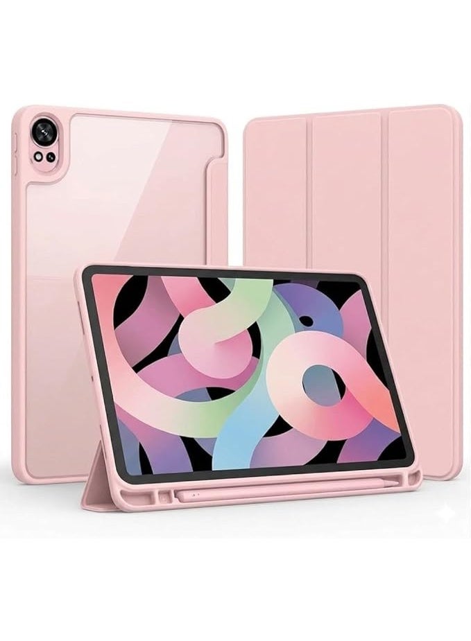 Case for Huawei MatePad Air 12 inch 2024 2025/MatePad 12X 2024  2025 with Pencil Holder, Soft TPU Back Cover, Trifold Stand, Smart Cover, Auto Wake/Sleep (pink