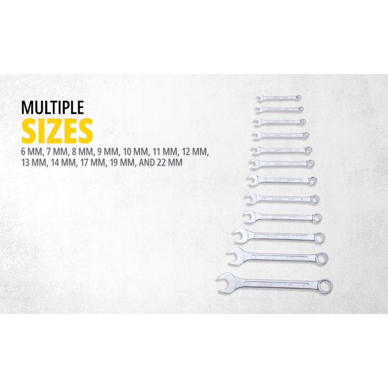 STANLEY 70964E 12piece Chrome Vanadium Steel Combination Spanner Set with MaxiDrive System AntiSlip AntiCorrosion properties GREY - Image 3