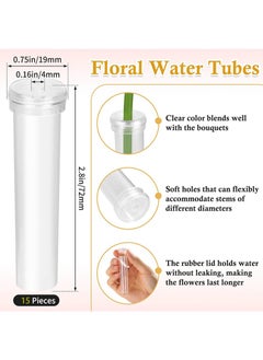 Aikanbo 50 Pcs Single Rose Sleeve with 15 Pcs Floral Water Tubes for Bouquets, Single Flower Sleeve Flower Wrapping Bags Flower Water Tubes for Mother's Day Graduation Party(Transparent)  - Image 4