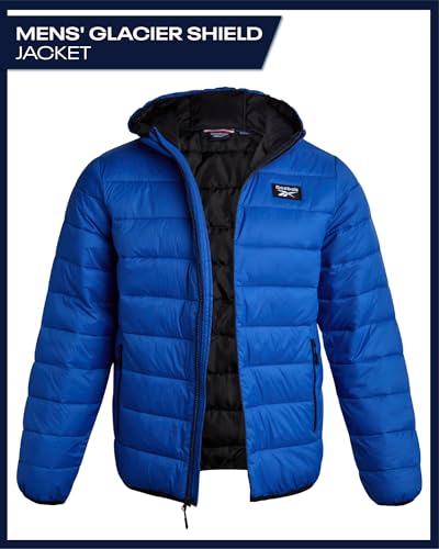 Reebok Mens Puffer Jacket - Lightweight Quilted Glacier Shield Plus Size Puffer Jackets for Men - Insulated Mens Winter Coats, Size Small, Vector Blue - Image 2