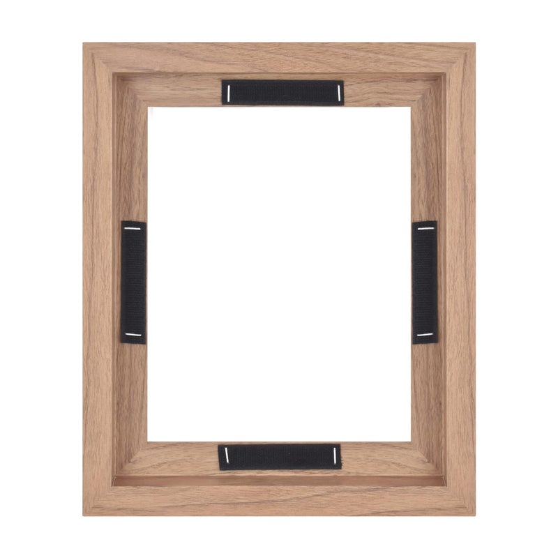 MCS Canvas Float Frames 8x10 Frame, Walnut Wood Grain for Finished Canvases, Vertical & Horizontal Wall with Adhesive for Canvas Paintings (1-Pack) - Image 1