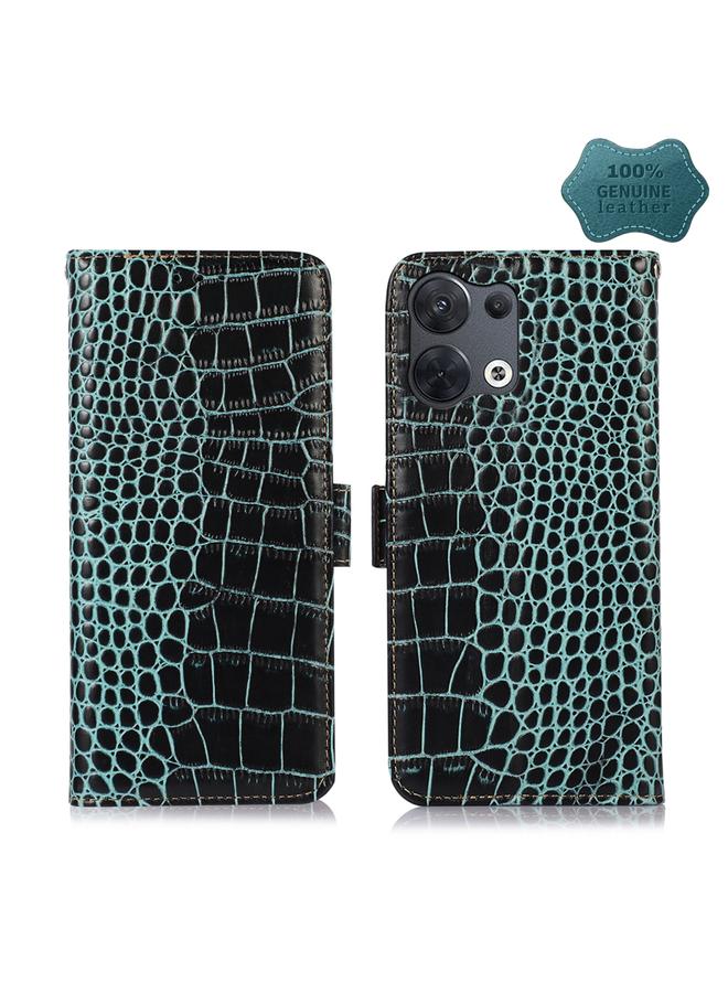 S-TOP Case For OPPO Reno8 Pro+ 5G China / 8 Pro 5G Foreign Crocodile Top Layer Cowhide Leather Phone Case - Image 1