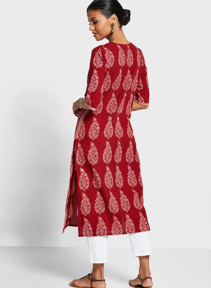 Fabindia Geo Print Kurti