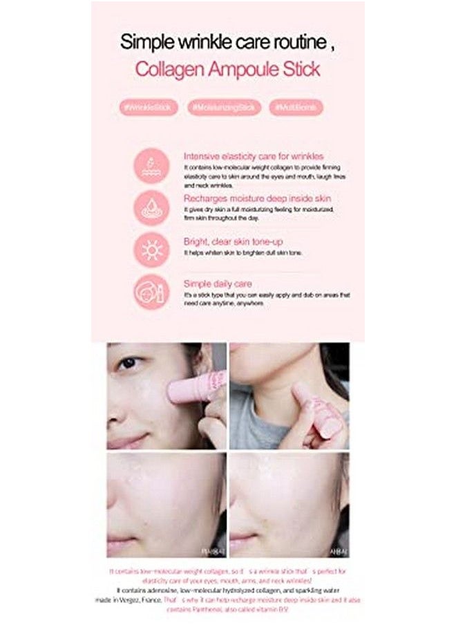 RiRe - Ampoule Stick 15G / 0.53 Oz. Multi Balm Stick Moisturizing Wrinkle & Lip Care Portable Size Multi Usable Made In Korea (Collagen) - Image 1