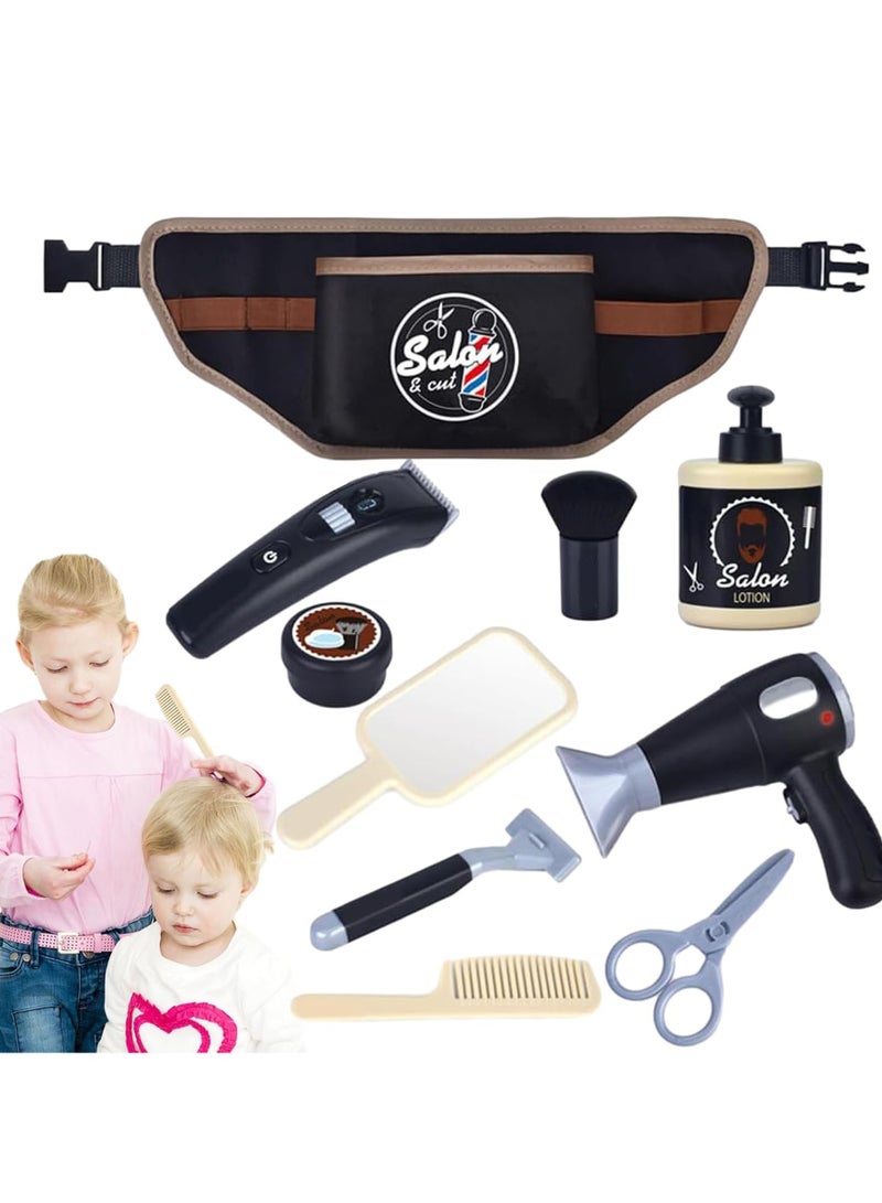 CMGTYYD Barber Shop Pretend Play Toy Kit - Children's Shaving Kit, Kids Hair Stylist Set, Toy Hair Dryer | Scissors and Comb Set with Fun Accessories, Interactive Styling Tool for Boys, Girls, Role Play - Image 1