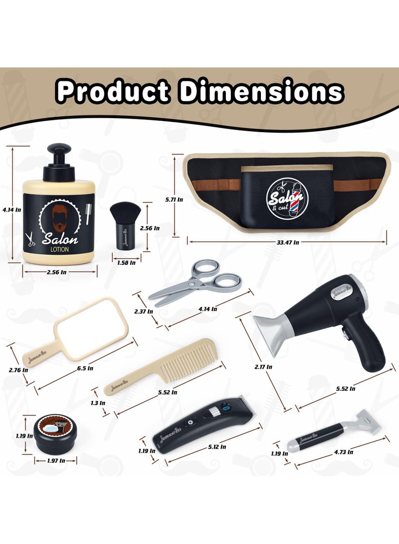 CMGTYYD Barber Shop Pretend Play Toy Kit - Children's Shaving Kit, Kids Hair Stylist Set, Toy Hair Dryer | Scissors and Comb Set with Fun Accessories, Interactive Styling Tool for Boys, Girls, Role Play - Image 5