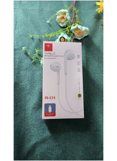 Generic Suitable For IPhone Wire-controlled Bluetooth Headset Apple/Android Huawei Wired Headset With Good Sound Quality Typec In-ear-Color:C15 Half-ear 12d Subwoofer Type-c  (exquisite Packaging Without Tuning)  - Image 1