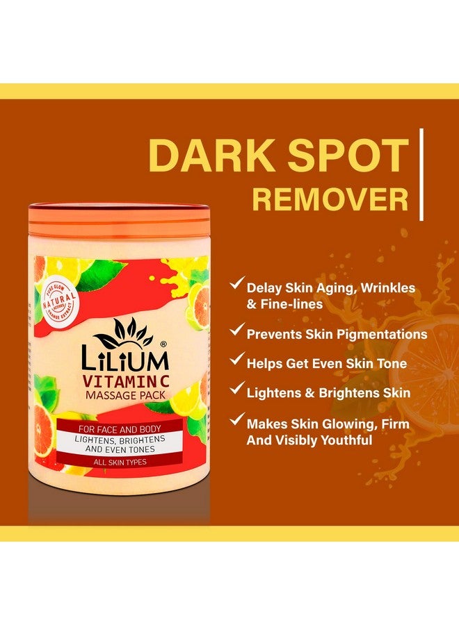 Lilium Radiant Glow Face Pack Vitamin C 900ml | Prevents Skin Pigmentation | Helps Diminish Acne & Pimple Marks | Lightens, Brightens & Even Tones | Suitable All Skin Types - Image 5
