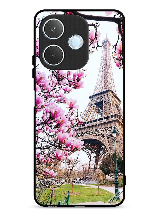 Covernex Oppo A5 Pro Protective Case Cover Flowers & Eiffel Tower - Image 1