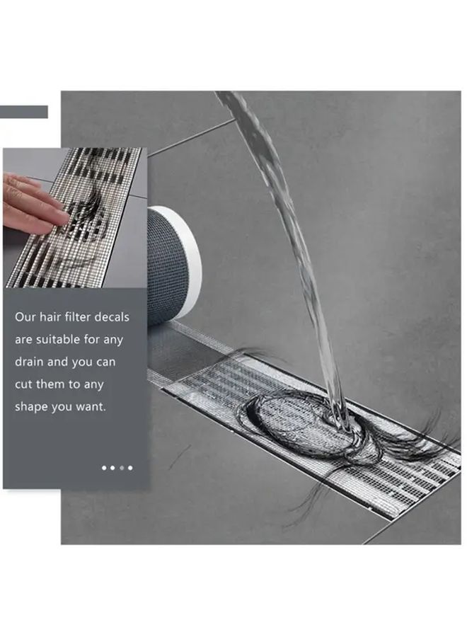 Set Gray Plastic Drain Cover Mesh Scraper Heavy Duty Hair Catcher Insect Proof Shower Bathtub Sink Floor Drain Strip - Image 5