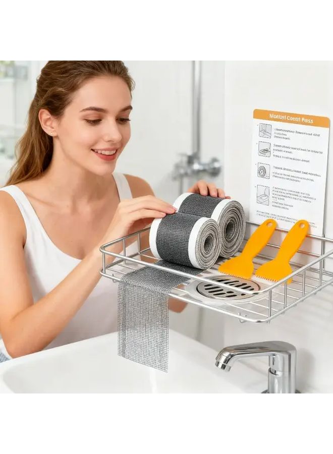Set Gray Plastic Drain Cover Mesh Scraper Heavy Duty Hair Catcher Insect Proof Shower Bathtub Sink Floor Drain Strip - Image 4
