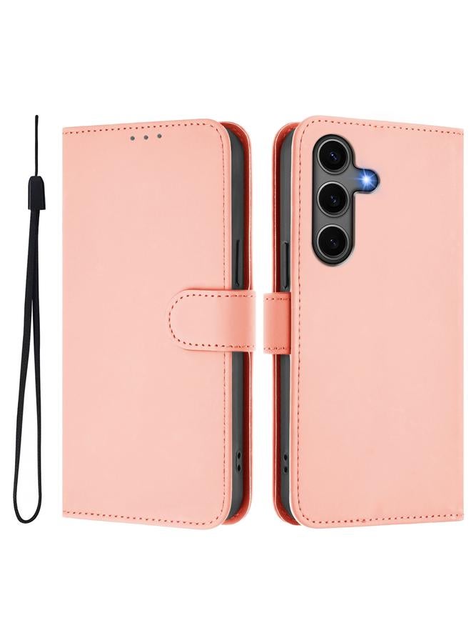 اس-توب جراب لهاتف Samsung Galaxy S25+ 5G مصنوع من الجلد بلون سادة مع حبل تعليق - Image 2