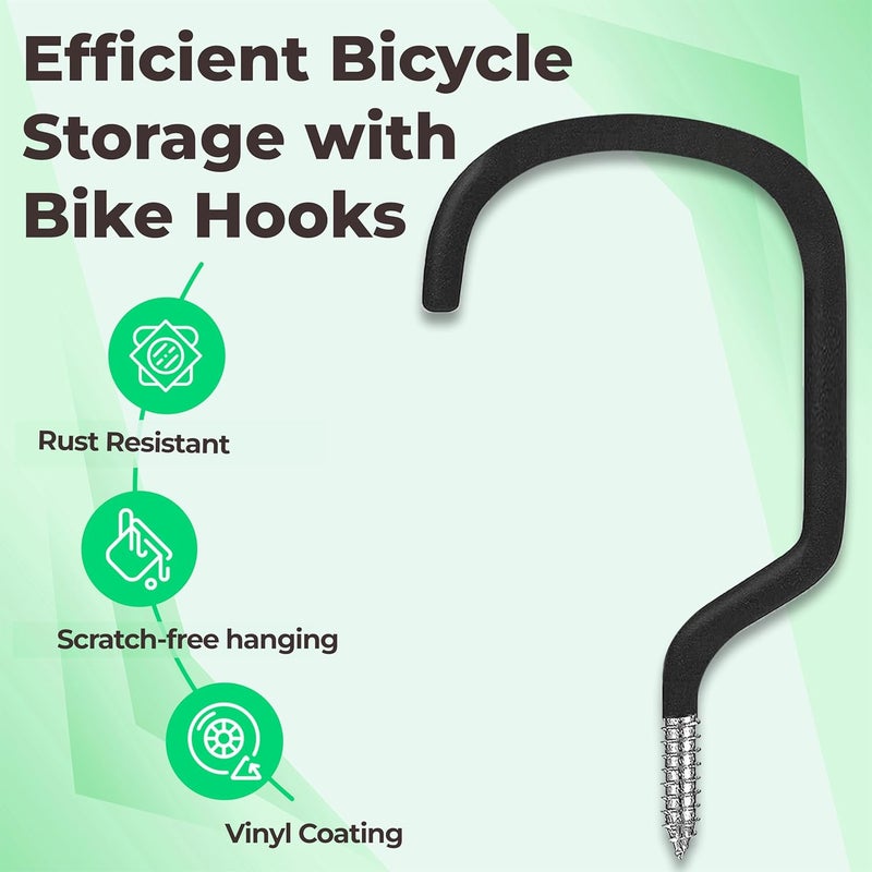 Etoolia 4 Pack Heavy Duty Extra-Large Garage Storage Utility Hooks - 7 Inches for Garage Wall and Ceiling - Garage Hooks for Hanging Bicycle, Ladder, Hose, Cords, and Garden Tools - Image 5