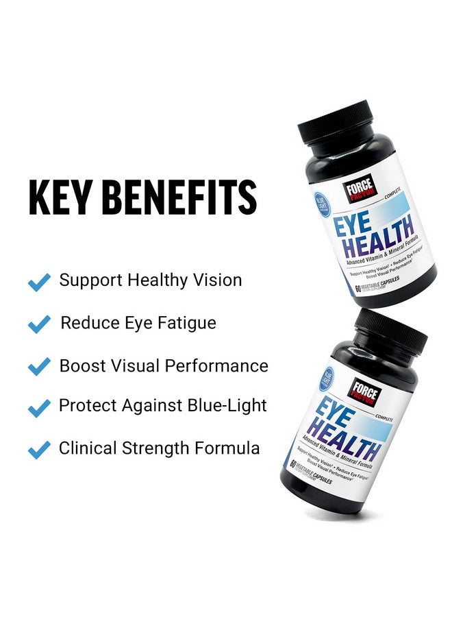 FORCE FACTOR Complete Eye Health, Clinical Strength Eye Vitamins with Lutein & Zeaxanthin to Support Vision, Eye Function, and Blue-Light Protection, Eye Health Supplements for Adults, 60 Capsules - Image 2
