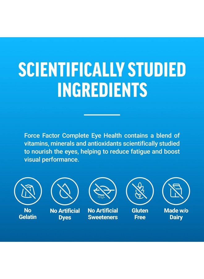 FORCE FACTOR Complete Eye Health, Clinical Strength Eye Vitamins with Lutein & Zeaxanthin to Support Vision, Eye Function, and Blue-Light Protection, Eye Health Supplements for Adults, 60 Capsules - Image 5