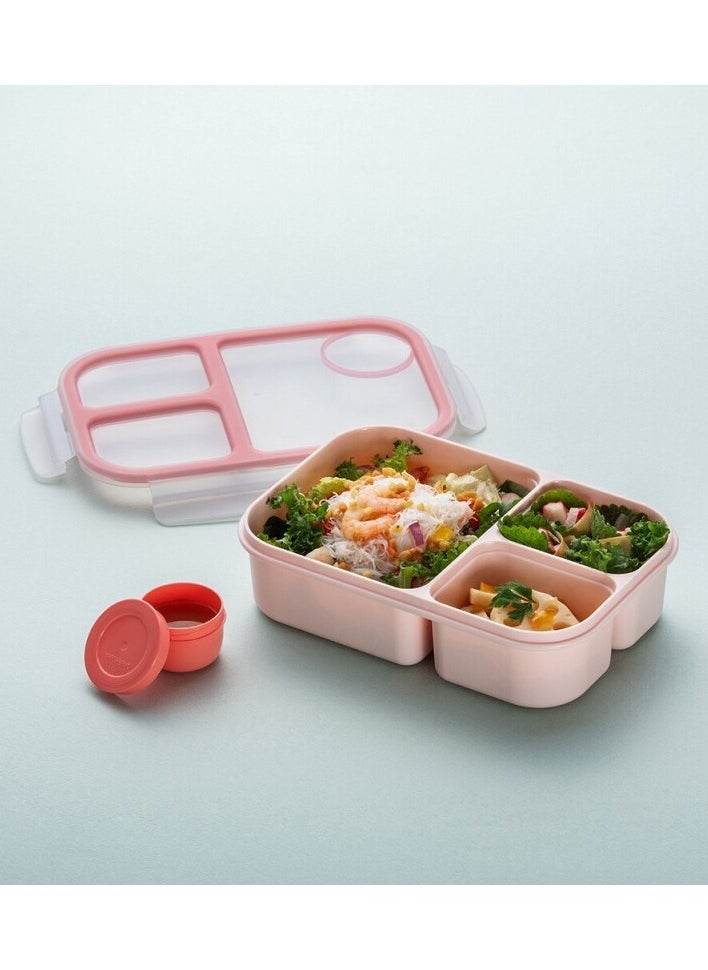 LOCK & LOCK LocknLock To Go Lunchbox 980ml Pink - Leak-Proof, Compact, Microwave Safe  - Image 4