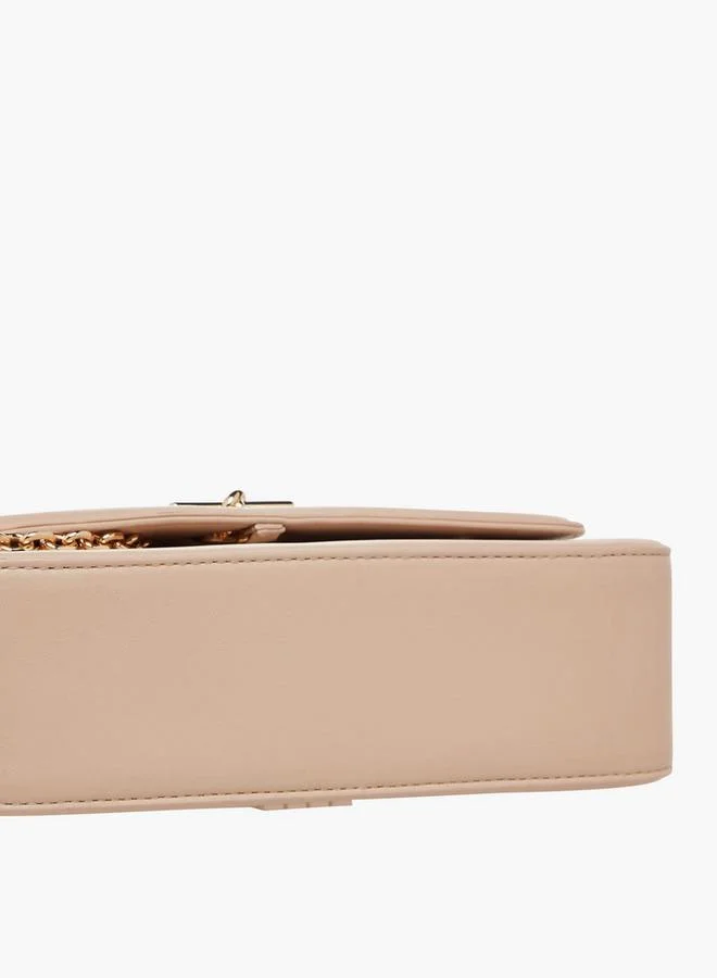 ELLE BEIGE Logo Embossed Crossbody Bag with Detachable Straps for Women | Best Price UAE