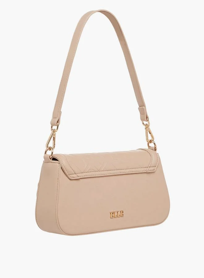 ELLE BEIGE Logo Embossed Crossbody Bag with Detachable Straps for Women | Best Price UAE