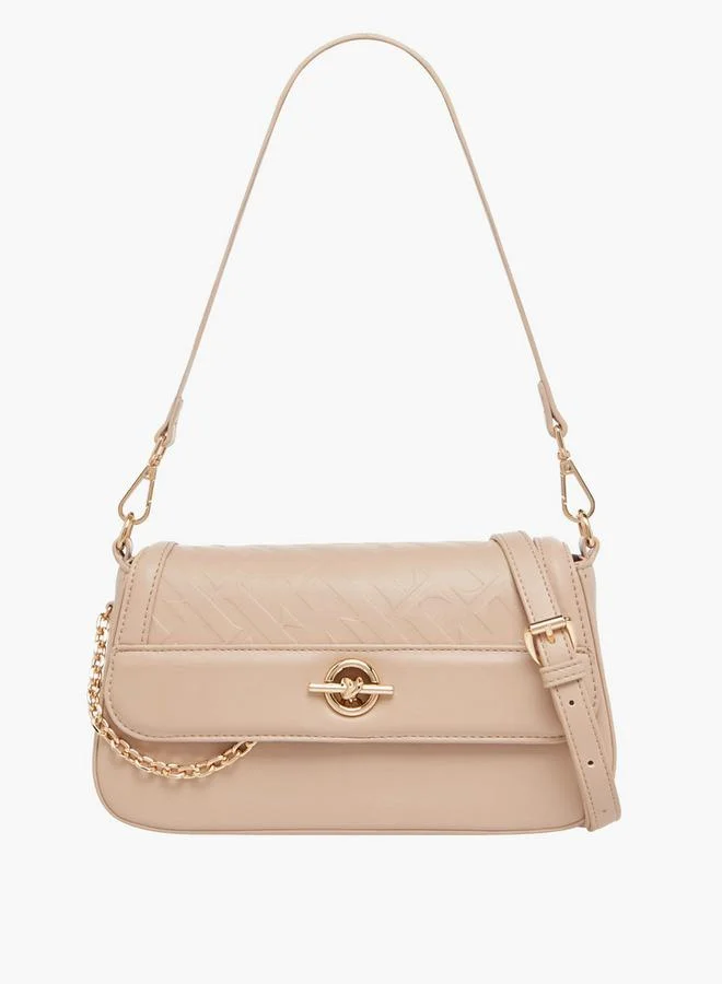 ELLE Logo Embossed Crossbody Bag with Detachable Straps