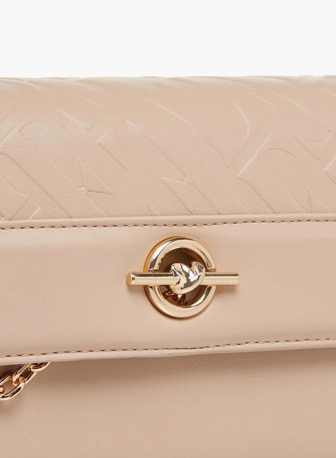 ELLE BEIGE Logo Embossed Crossbody Bag with Detachable Straps for Women | Best Price UAE