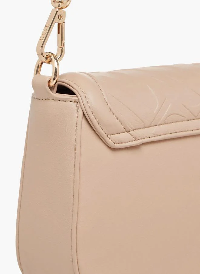 ELLE BEIGE Logo Embossed Crossbody Bag with Detachable Straps for Women | Best Price UAE