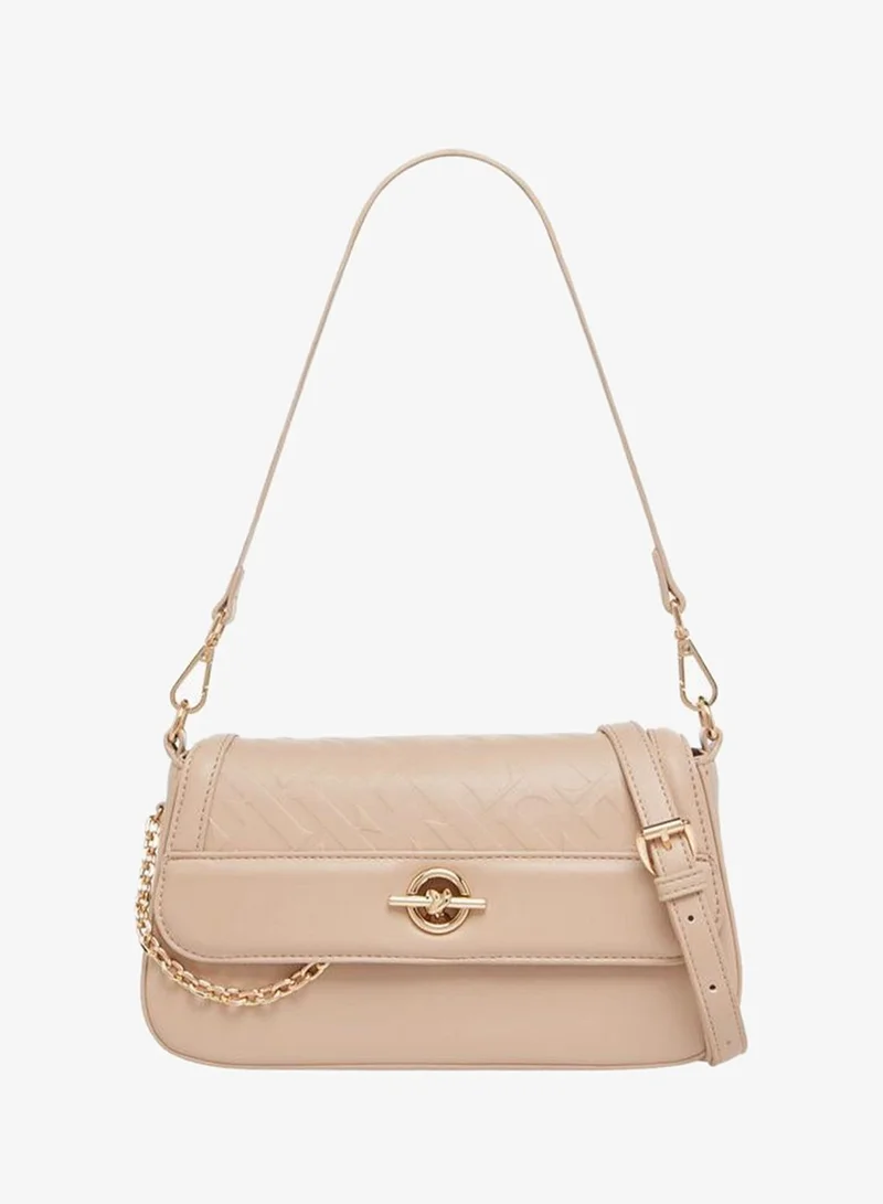 ايل Logo Embossed Crossbody Bag with Detachable Straps