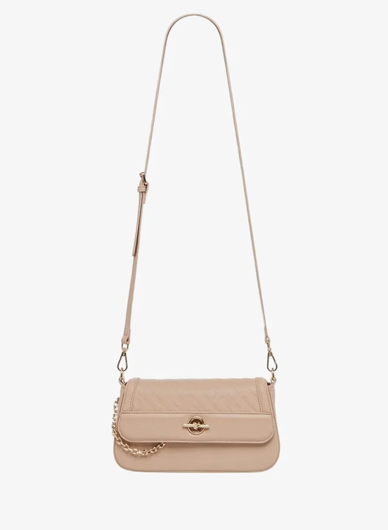 ايل Logo Embossed Crossbody Bag with Detachable Straps
