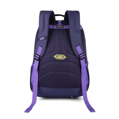 Skybags Flow Casual Backpack 37.5L, 3 Main Compartments, Bottle Pocket, Front Pocket, Padded Shoulder Straps with Rain Cover - Black - Image 4