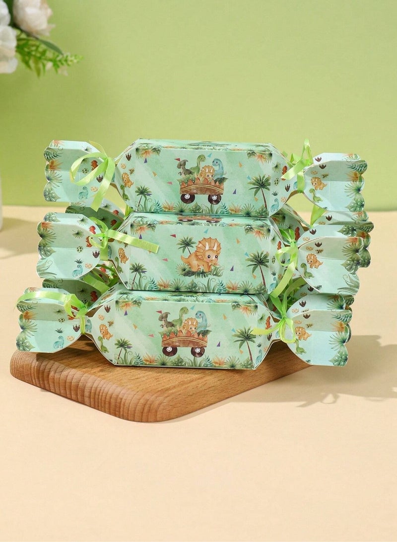 Eid gifts, 6 boxes, 8*20cm, jungle animal design, foldable, with an elegant ribbon tie, ideal for gifts and giveaways for children on Eid, birthdays, and nature lovers. - Image 1