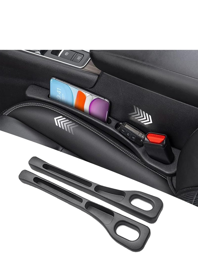 2 Pack Car Seat Gap Filler Organizer - Dual Storage Slot Auto Seat Gap Filler with Leak-Proof Design, EVA Material Car Accessories for Phone/Keys/Cards, Fit for Cars & Trucks (Black) - Image 1