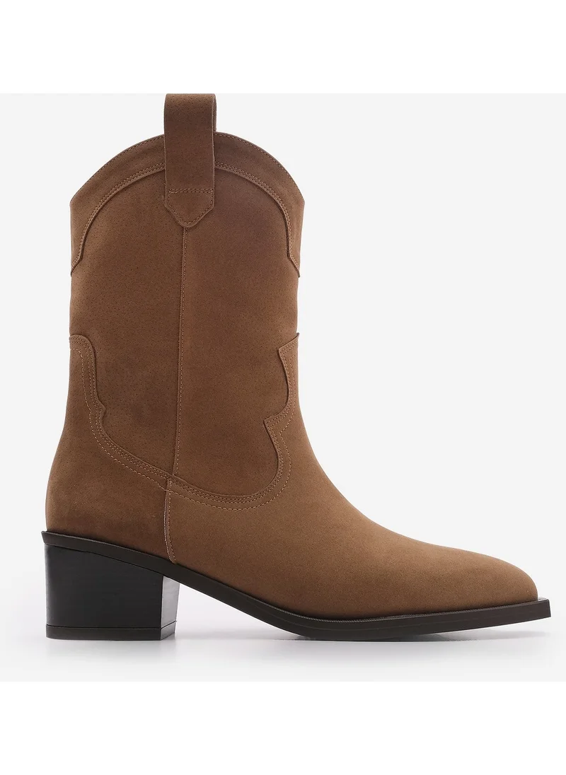 MARJIN Margin Women's Pointed Toe Stitch Detail Western Boots Voleta