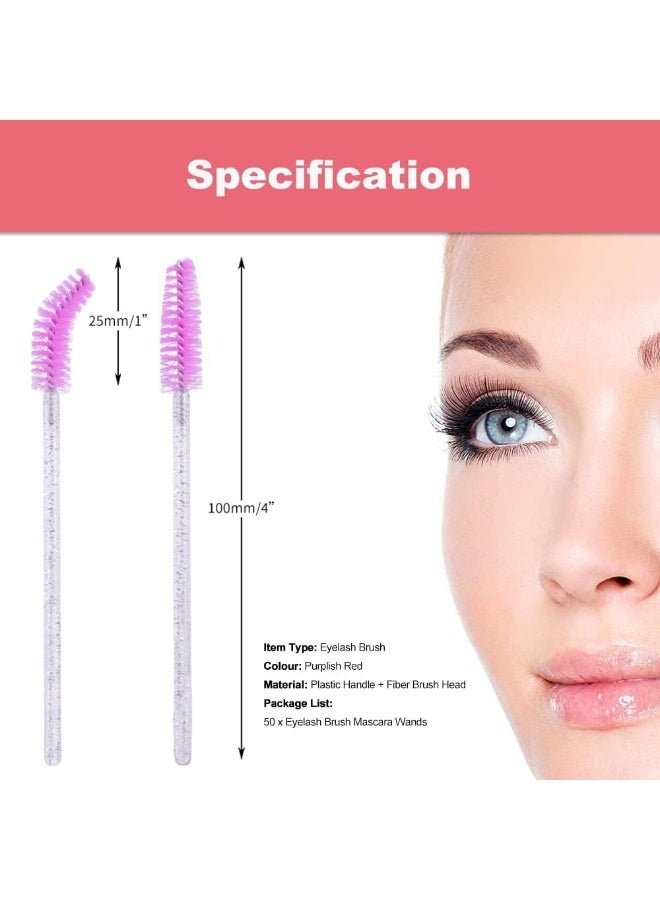 فرشاة ماسكارا للحواجب، فرشاة ماسكارا للرموش للاستخدام مرة واحدة، فرشاة تطبيق للحواجب (لون وردي) - Image 2