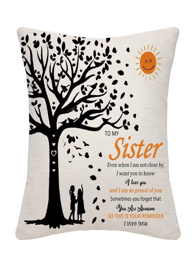 Bommex Sister Throw Pillow Cover - Big Little Soul Sister Gifts for Birthday, Graduation, Thanksgiving - Image 1
