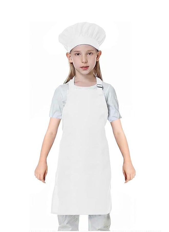 YANEK YANEK Kids Apron and Chef Hat Cooking Set, Adjustable Children Kitchen Chef Apron with 2 Pocket & Chef hat | Chef costume for kids, kids apron for painting set, Baking, Cooking (5-12 years)  - Image 1