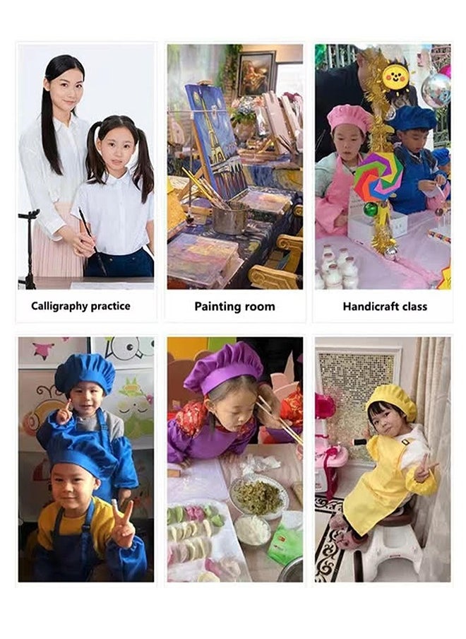 YANEK YANEK Kids Apron and Chef Hat Cooking Set, Adjustable Children Kitchen Chef Apron with 2 Pocket & Chef hat | Chef costume for kids, kids apron for painting set, Baking, Cooking (5-12 years)  - Image 4
