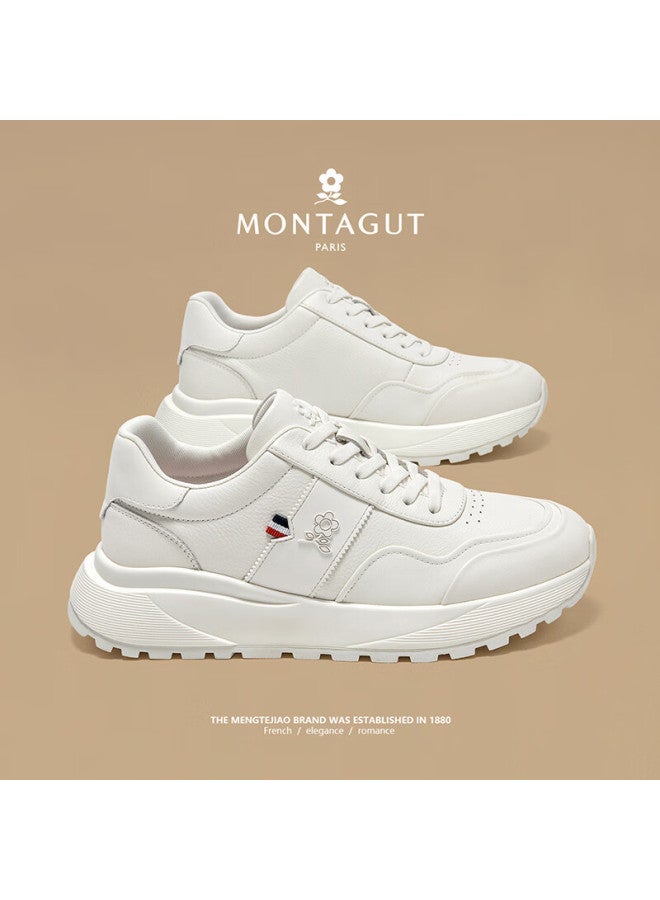Montagut Men's Spring New Leather Fashion Luxury Casual Thick-soled Height-increasing Sneakers - Image 3