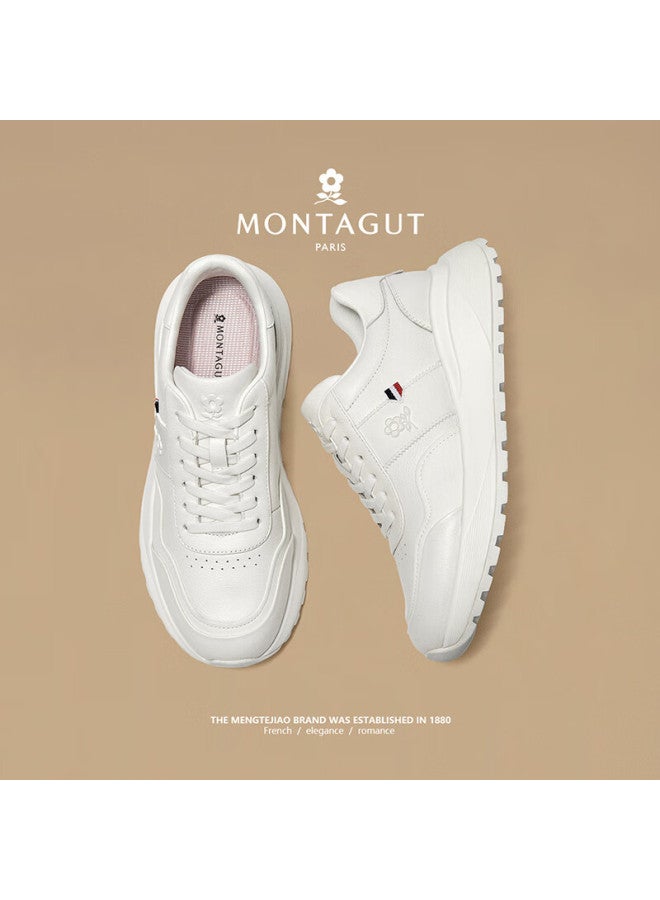 Montagut Men's Spring New Leather Fashion Luxury Casual Thick-soled Height-increasing Sneakers - Image 4