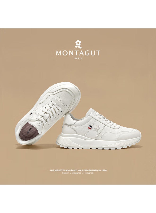 Montagut Men's Spring New Leather Fashion Luxury Casual Thick-soled Height-increasing Sneakers - Image 2