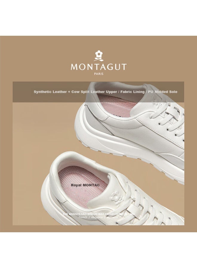 Montagut Men's Spring New Leather Fashion Luxury Casual Thick-soled Height-increasing Sneakers - Image 1